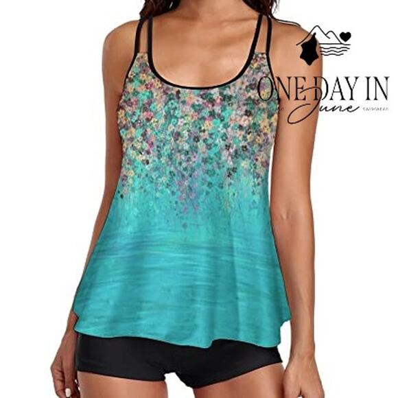 Zando Boyshort Tankini Swimsuit Size L - Picture 1 of 4